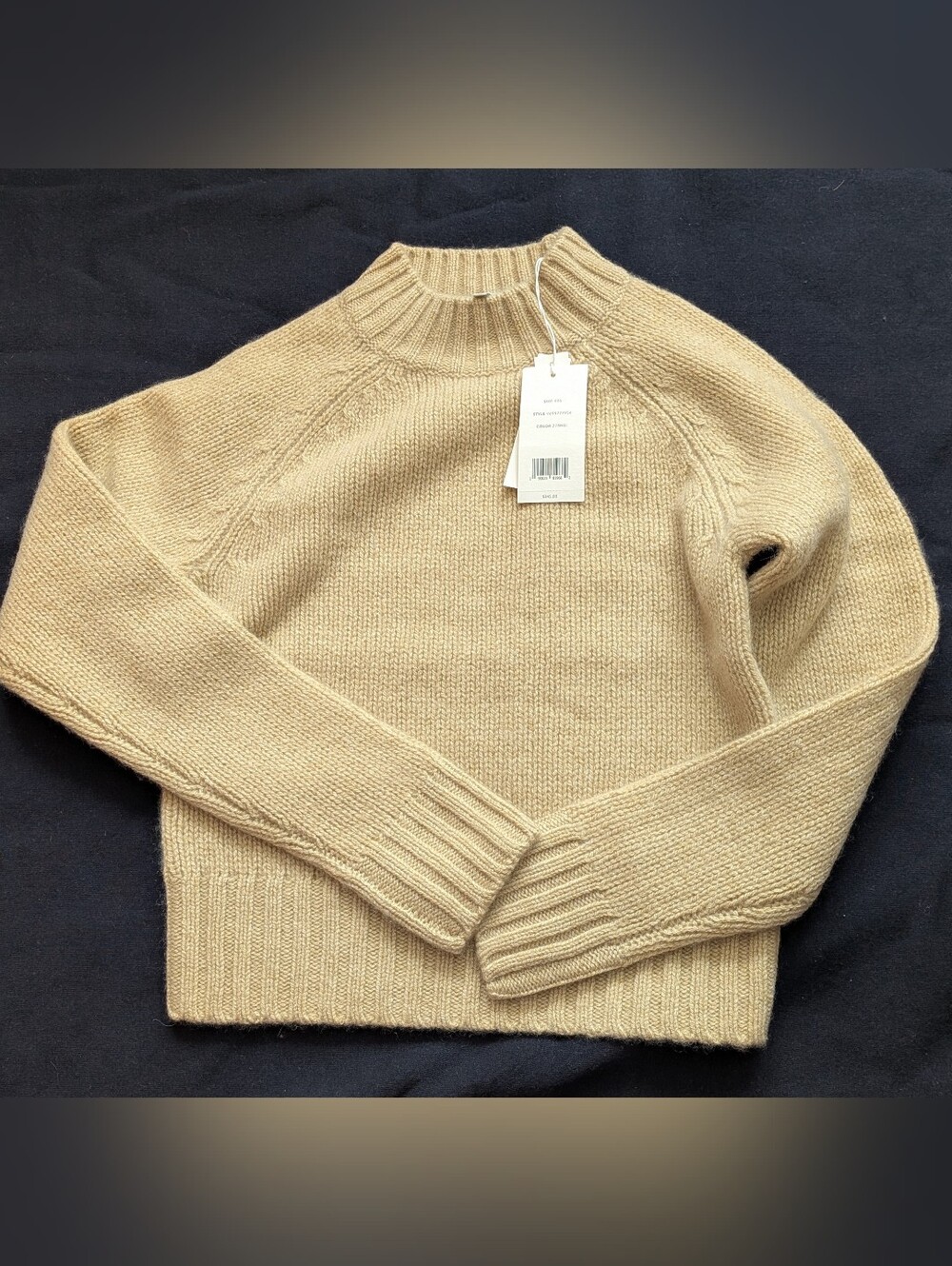 NWT Vince Mockneck Pullover 100% Cashmere Sweater Heather Ginger Beige Xxs